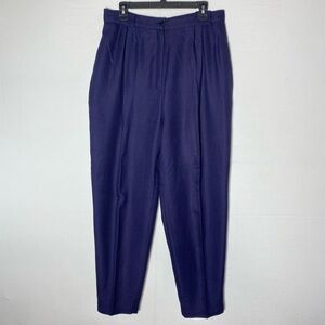 Vintage 90s Sport Collection Purple Houndstooth Plaid Pleated Trouser Pants 16